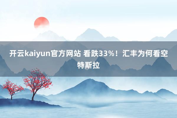 开云kaiyun官方网站 看跌33%！汇丰为何看空特斯拉