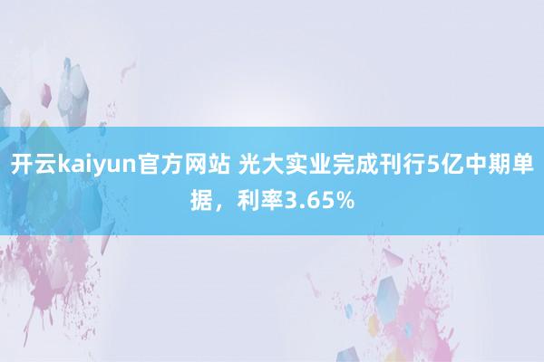 开云kaiyun官方网站 光大实业完成刊行5亿中期单据，利率3.65%