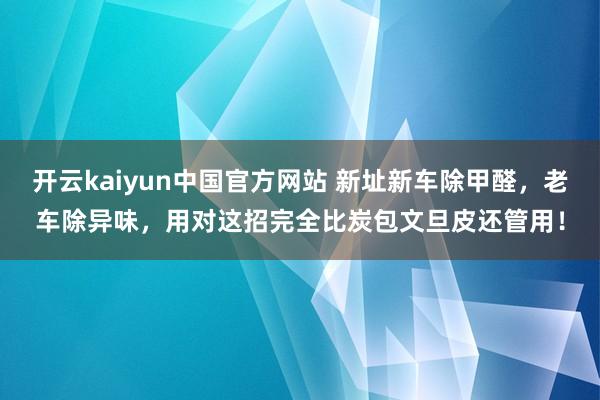 开云kaiyun中国官方网站 新址新车除甲醛，老车除异味，用对这招完全比炭包文旦皮还管用！