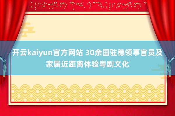开云kaiyun官方网站 30余国驻穗领事官员及家属近距离体验粤剧文化