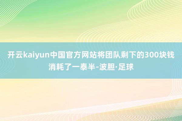 开云kaiyun中国官方网站将团队剩下的300块钱消耗了一泰半-波胆·足球