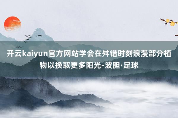 开云kaiyun官方网站学会在舛错时刻浪漫部分植物以换取更多阳光-波胆·足球