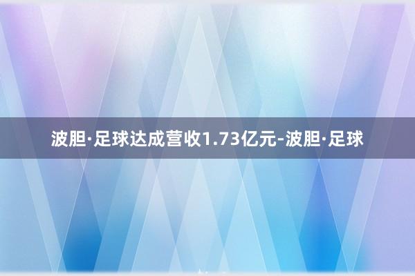 波胆·足球达成营收1.73亿元-波胆·足球