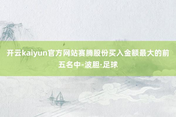 开云kaiyun官方网站赛腾股份买入金额最大的前五名中-波胆·足球