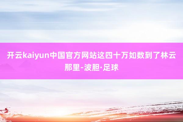 开云kaiyun中国官方网站这四十万如数到了林云那里-波胆·足球