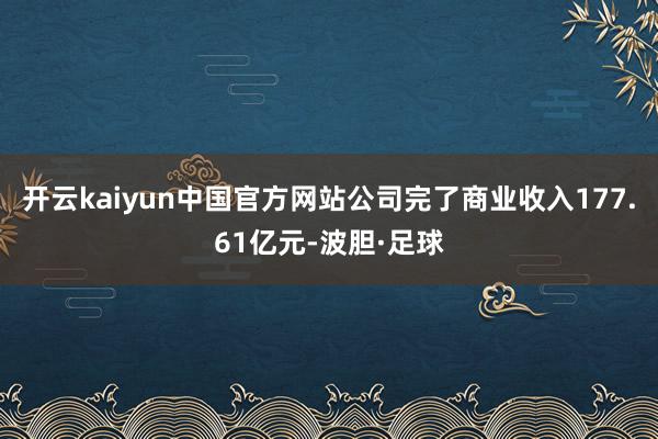 开云kaiyun中国官方网站公司完了商业收入177.61亿元-波胆·足球