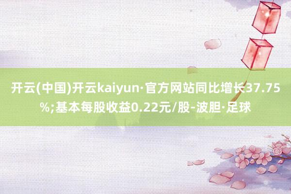 开云(中国)开云kaiyun·官方网站同比增长37.75%;基本每股收益0.22元/股-波胆·足球