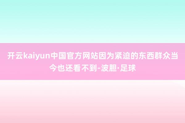 开云kaiyun中国官方网站因为紧迫的东西群众当今也还看不到-波胆·足球