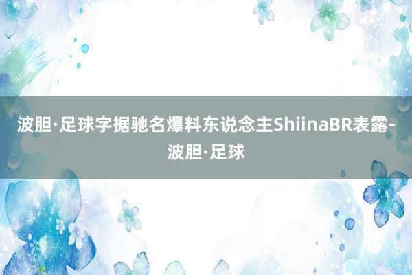 波胆·足球字据驰名爆料东说念主ShiinaBR表露-波胆·足球