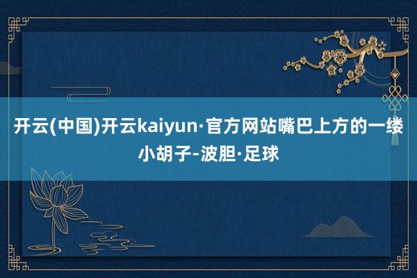 开云(中国)开云kaiyun·官方网站嘴巴上方的一缕小胡子-波胆·足球