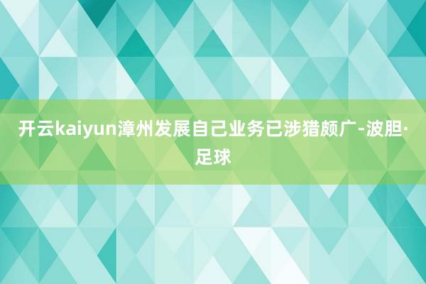 开云kaiyun漳州发展自己业务已涉猎颇广-波胆·足球
