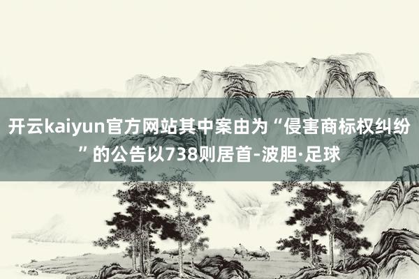 开云kaiyun官方网站其中案由为“侵害商标权纠纷”的公告以738则居首-波胆·足球