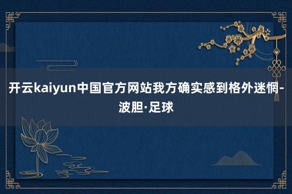 开云kaiyun中国官方网站我方确实感到格外迷惘-波胆·足球