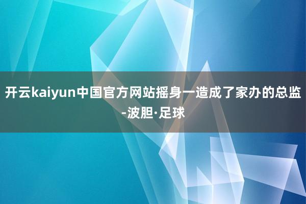 开云kaiyun中国官方网站摇身一造成了家办的总监-波胆·足球