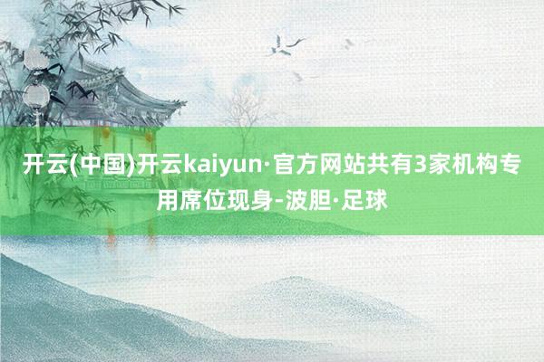 开云(中国)开云kaiyun·官方网站共有3家机构专用席位现身-波胆·足球