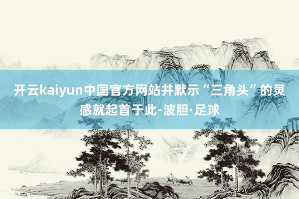 开云kaiyun中国官方网站并默示“三角头”的灵感就起首于此-波胆·足球