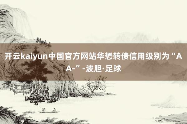 开云kaiyun中国官方网站华懋转债信用级别为“AA-”-波胆·足球