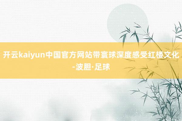 开云kaiyun中国官方网站带寰球深度感受红楼文化-波胆·足球