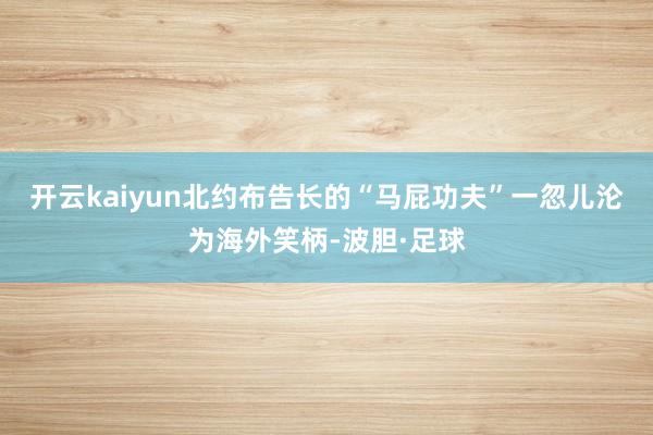 开云kaiyun北约布告长的“马屁功夫”一忽儿沦为海外笑柄-波胆·足球