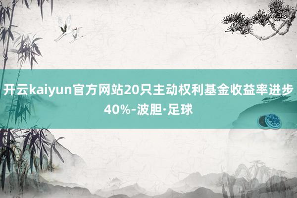 开云kaiyun官方网站20只主动权利基金收益率进步40%-波胆·足球