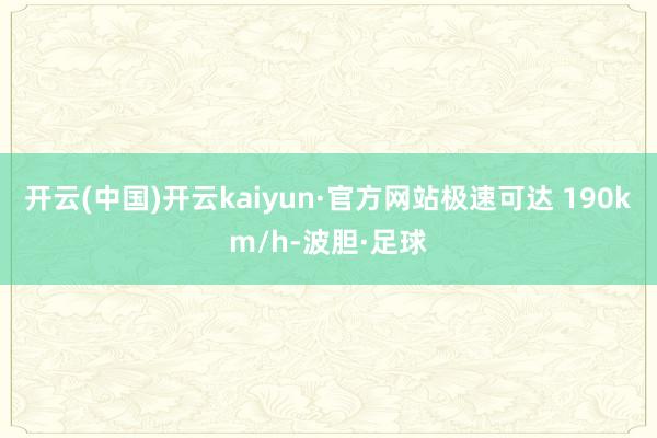 开云(中国)开云kaiyun·官方网站极速可达 190km/h-波胆·足球