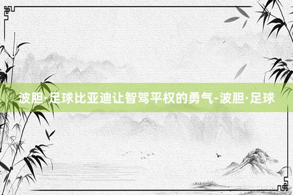 波胆·足球比亚迪让智驾平权的勇气-波胆·足球