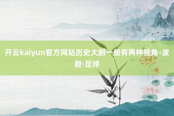 开云kaiyun官方网站历史大剧一般有两种视角-波胆·足球