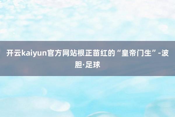 开云kaiyun官方网站根正苗红的“皇帝门生”-波胆·足球