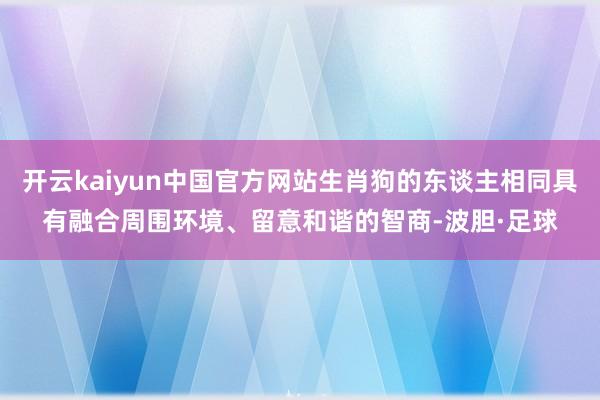 开云kaiyun中国官方网站生肖狗的东谈主相同具有融合周围环境、留意和谐的智商-波胆·足球