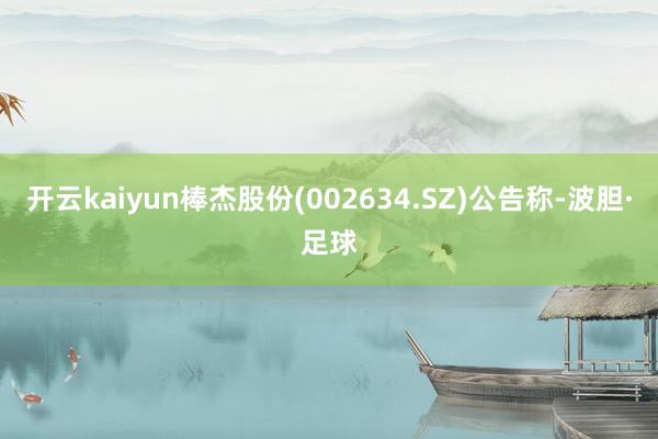 开云kaiyun棒杰股份(002634.SZ)公告称-波胆·足球