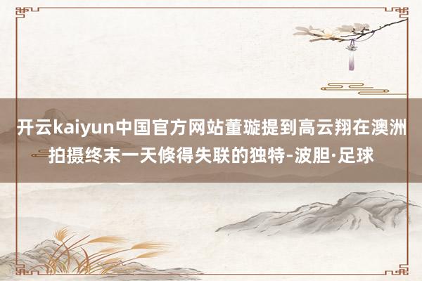 开云kaiyun中国官方网站董璇提到高云翔在澳洲拍摄终末一天倏得失联的独特-波胆·足球