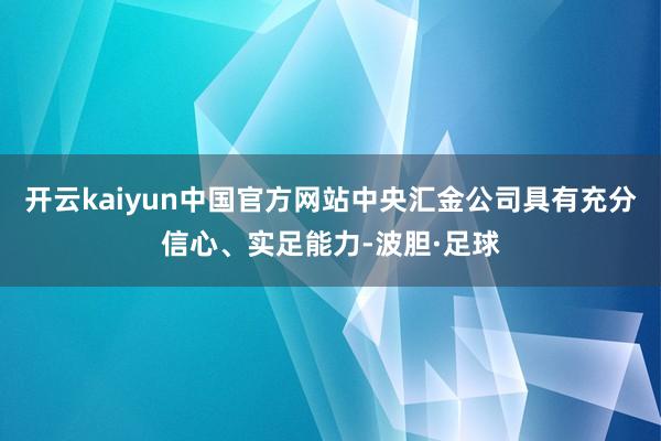 开云kaiyun中国官方网站中央汇金公司具有充分信心、实足能力-波胆·足球
