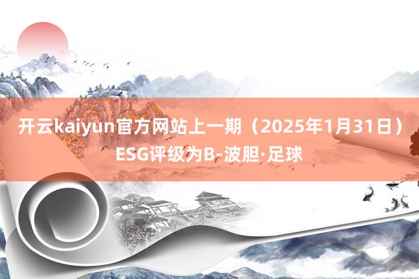 开云kaiyun官方网站上一期（2025年1月31日）ESG评级为B-波胆·足球
