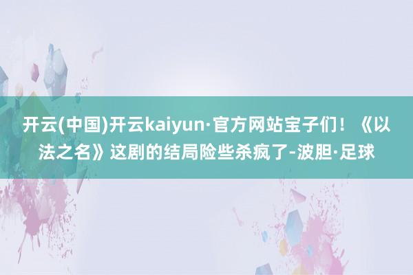 开云(中国)开云kaiyun·官方网站宝子们！《以法之名》这剧的结局险些杀疯了-波胆·足球