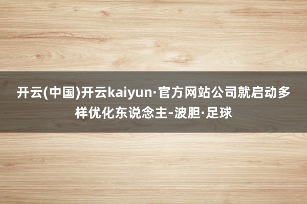 开云(中国)开云kaiyun·官方网站公司就启动多样优化东说念主-波胆·足球