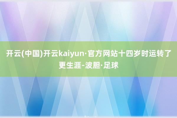 开云(中国)开云kaiyun·官方网站十四岁时运转了更生涯-波胆·足球