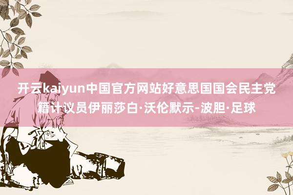 开云kaiyun中国官方网站　　好意思国国会民主党籍计议员伊丽莎白·沃伦默示-波胆·足球