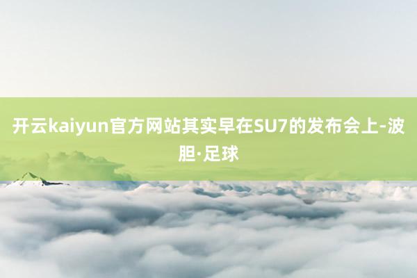 开云kaiyun官方网站其实早在SU7的发布会上-波胆·足球