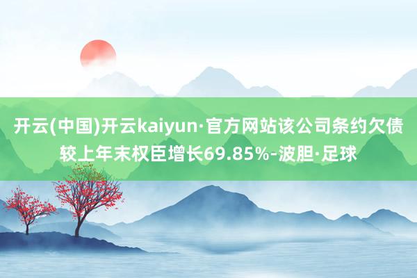 开云(中国)开云kaiyun·官方网站该公司条约欠债较上年末权臣增长69.85%-波胆·足球