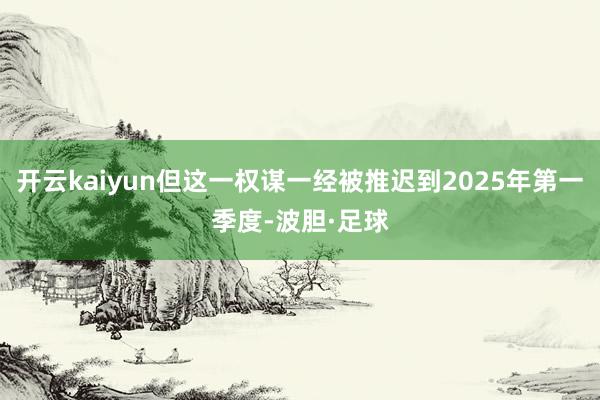 开云kaiyun但这一权谋一经被推迟到2025年第一季度-波胆·足球