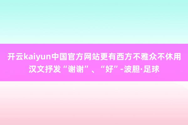 开云kaiyun中国官方网站更有西方不雅众不休用汉文抒发“谢谢”、“好”-波胆·足球