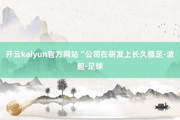 开云kaiyun官方网站　　“公司在研发上长久插足-波胆·足球