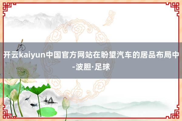 开云kaiyun中国官方网站在盼望汽车的居品布局中-波胆·足球