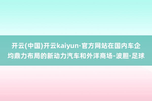 开云(中国)开云kaiyun·官方网站在国内车企均鼎力布局的新动力汽车和外洋商场-波胆·足球