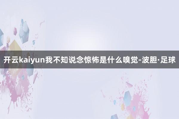 开云kaiyun我不知说念惊怖是什么嗅觉-波胆·足球