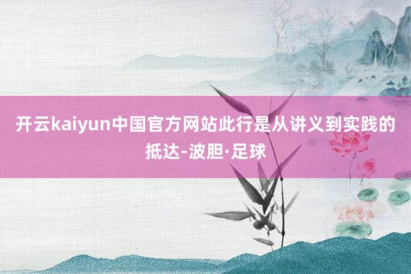 开云kaiyun中国官方网站此行是从讲义到实践的抵达-波胆·足球