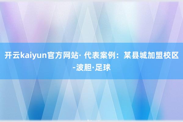 开云kaiyun官方网站· 代表案例：某县城加盟校区-波胆·足球