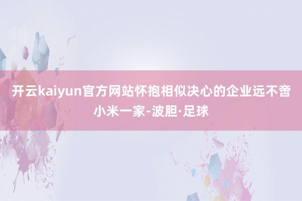开云kaiyun官方网站怀抱相似决心的企业远不啻小米一家-波胆·足球