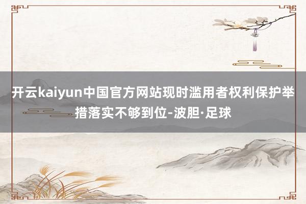开云kaiyun中国官方网站现时滥用者权利保护举措落实不够到位-波胆·足球
