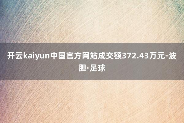 开云kaiyun中国官方网站成交额372.43万元-波胆·足球
